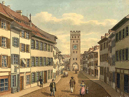 Aeschentor aquarelle 1850