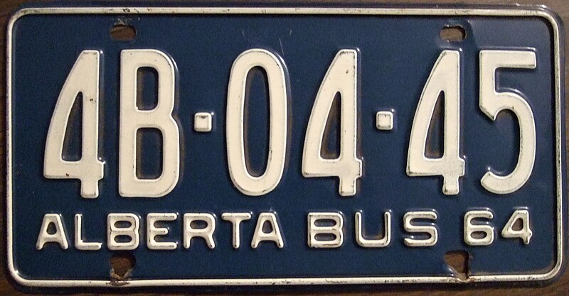 File:Alberta 1964 Bus license plate - Number 4B-04-45.jpg