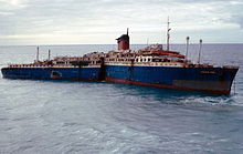 Wreck of American Star in March 1995, 14 months after running aground American Star Marz 1995.jpg