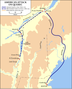 Atac estatunidenc al Quebec: rutes de les expedicions d'Arnold i Montgomery