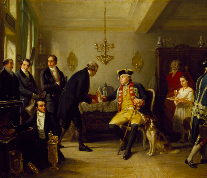 File:Amschel Mayer Rothschild (1773-1855) returning the Inventory of the Elector of Hessew who refuses it.png