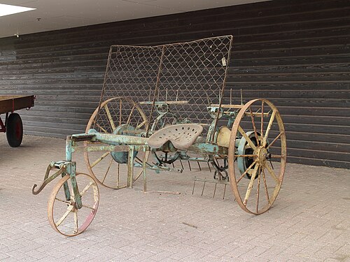 Antique tedder Fries Landbouw Museum in the Netherlands.