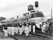 Arrival of the Orange Blossom Special, December 1938 in Plant City, Florida. Arrival of the Orange Blossom Special train- Plant City, Florida.jpg