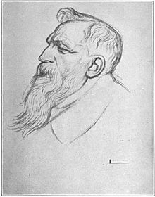 Rothenstein's portrait drawing of Auguste Rodin