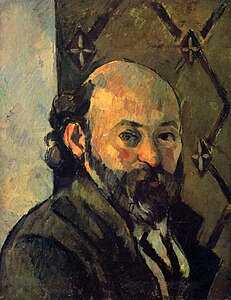 Autoportrait avec un papier peint vert-olive, par Paul Cézanne.jpg