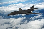 狭義の兵器の一例、爆撃機（写真は米軍のB-1）