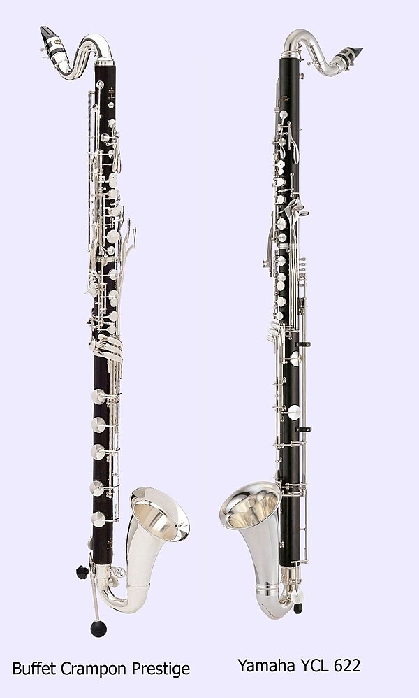 2 long B♭ bass clarinets: Buffet Crampon Prestige 1193 + Yamaha YCL 622 II