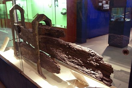 Parts of Bounty's rudder, recovered from Pitcairn Island and preserved in Fiji Museum