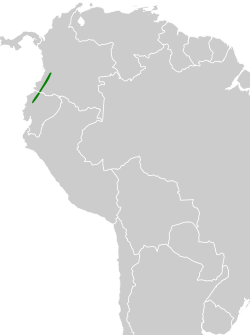 Distribución geográfica de la tangara de Edwards.