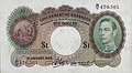 A Government of Barbados 1949-es 1 dolláros címlete VI. György portréjával.