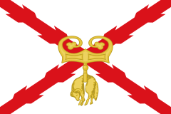 Banner of the Burgundian Cross of Burgundy with firesteel and Golden Fleece.
