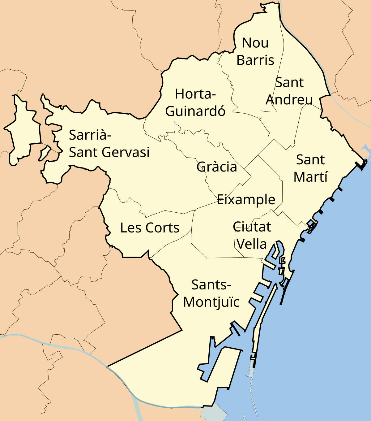 Turbulencia Influyente Perla Distritos de Barcelona - Wikipedia, la enciclopedia libre