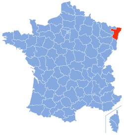 Ubicación de Bas-Rhin en Francia