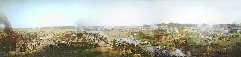 Fragment of the panorama of the Battle of Borodino by Franz Roubaud (1912)