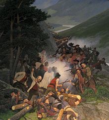 Detail of the painting Battle of Kringen, a nineteenth century national romantic depiction of Battle of Kringen 1612. Battle of Kringen.jpg