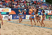 Deutsch: Beachhandball Europameisterschaften 2019 (Beach handball Euro); Tag 6: 7. Juli 2019 – Spiel um Platz Drei, Frauen, Kroatien-Niederlande 0:2 (14:23, 20:22) English: Beach handball Euro; Day 6: 7 July 2019 – Women's Bronze Medal Match – Croatia-Netherlands 0:2 (14:23, 20:22)