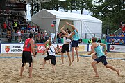 Deutsch: Beachhandball Europameisterschaften 2019 (Beach handball Euro); Tag 6: 7. Juli 2019 – Männerfinale, Dänemark-Norwegen 2:0 (25:18, 19:16) English: Beach handball Euro; Day 6: 7 July 2019 – Men's Final – Denmark-Norway 2:0 (25:18, 19:16)