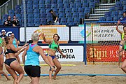 Deutsch: Beachhandball Europameisterschaften 2019 (Beach handball Euro); Tag 2: 3. Juli 2019 – Frauen, Vorrunde Gruppe D, Ukraine-Deutschland 2:0 (23:22, 32:24) English: Beach handball Euro; Day 2: 3 July 2019 – Women Preliminary Round Group D – Ukraine-Germany 2:0 (23:22, 32:24)