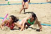 Deutsch: Beachhandball Europameisterschaften 2019 (Beach handball Euro); Tag 2: 3. Juli 2019 – Frauen, Vorrunde Gruppe D, Ukraine-Deutschland 2:0 (23:22, 32:24) English: Beach handball Euro; Day 2: 3 July 2019 – Women Preliminary Round Group D – Ukraine-Germany 2:0 (23:22, 32:24)