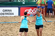 Deutsch: Beachhandball Europameisterschaften 2019 (Beach handball Euro); Tag 4: 5. Juli 2019 – Frauen, Viertelfinale, Kroatien-Ukraine 2:0 (21:20, 21:18) English: Beach handball Euro; Day 4: 5 July 2019 – Quarter Final Women – Croatia-Ukraine 2:0 (21:20, 21:18)