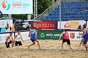 Deutsch: Beachhandball Europameisterschaften 2019 (Beach handball Euro); Tag 5: 6. Juli 2019 – Männer, Halbfinale, Dänemark-Ungarn 2:0 (19:16, 22:18) English: Beach handball Euro; Day 5: 6 July 2019 – Semifinal Men – Denmark-Ukraie 2:0 (19:16, 22:18)