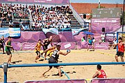 Deutsch: Beachhandball bei den Olympischen Jugendspielen 2018; Tag 3, 9. Oktober 2018; Jungs, Vorrunde, Gruppe A - Ungarn-Thailand 2:1 English: Beach handball at the 2018 Summer Youth Olympics at 9 October 2018 – Girls Preliminary Round Group A‎ – Hungary-Thailand 2:1