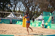 Deutsch: Beachvolleyball bei den Olympischen Jugendspielen 2018; Tag 8, 14. Oktober 2018; Mädchen, Achtelfinale – Mexiko-China 0:2 (15–21/16–21) English: Beach volleyball at the 2018 Summer Youth Olympics at 14 October 2018 – Girls Round of 16 – Mexico-China 0:2 (15–21/16–21)