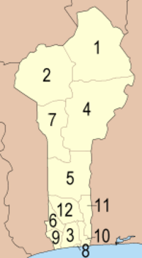 Departments of Benin