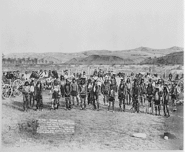 Miniconjou Lakota dance at Cheyenne River, South Dakota, August 9, 1890