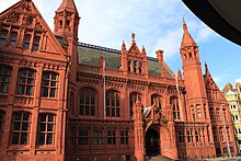 The red brick and terracotta Victoria Law Courts by Sir Aston Webb and Ingress Bell, on Corporation Street, 1891. Birmingham - Lawcourt 2.JPG