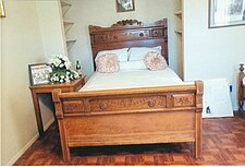 Harlow's bed in the Jean Harlow Museum in Black Canyon City, Arizona