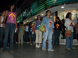 Blank Noise, Walk the Night (similar to Reclaim the night, Bangalore on 8 March 2007 BlankNoiseWalk.JPG