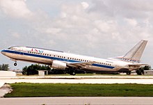 A USAir 737-400, similar to the aircraft involved in the accident Boeing 737-401, USAir AN0201092.jpg