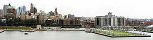 View of Brooklyn Bridge Park Pier 5, home of the Terriers, from the East River. The field is located on the lower right portion of the image. Brooklyn New York photo D Ramey Logan.jpg