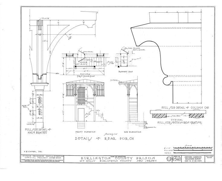 File:Burlington County Prison, 128 High Street, Mount Holly, Burlington County, NJ HABS NJ,3-MOUHO,8- (sheet 13 of 24).png