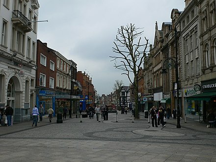Bridge Street, one of the main shopping streets in Warrington