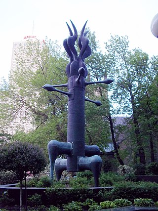 <i>Cactus modulaire</i> 1986 bronze sculpture by Robert Roussil