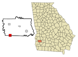 Calhoun County Georgia Incorporated and Unincorporated areas Arlington Highlighted.svg