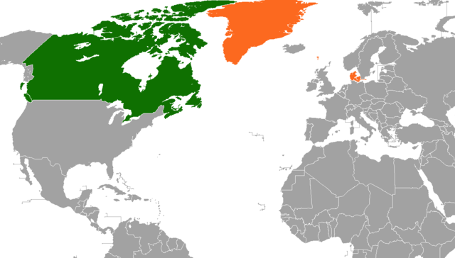 Canada and Denmark By Ahmetyal (Own work) [GFDL (http://www.gnu.org/copyleft/fdl.html) or CC-BY-SA-3.0 (https://creativecommons.org/licenses/by-sa/3.0/)], via Wikimedia Commons