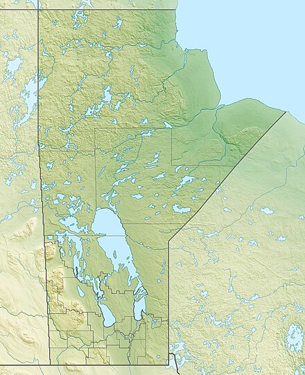 Relief map of Manitoba