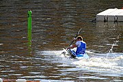 Deutsch: Kanusport bei den Olympischen Jugendspielen 2018; Tag 10, 16. Oktober 2018; Kleines Finale um die Bronzemedaille Jungen Einer-Kajak-Slalom: Tom Bouchardon (Frankreich) - George Snook (Neuseeland) English: Canoeing at the 2018 Summer Youth Olympics at 16 October 2018 – Boys' K1 slalom Bronze Medal Race: Tom Bouchardon (France) - George Snook (New Zealand)