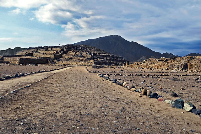 Remains of a Caral/Norte Chico pyramid in the arid Supe Valley