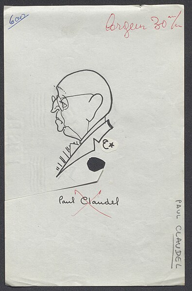 File:Caricature de Paul Claudel l par Maurice Tournade.jpg