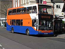 Centrebus East Lancs Olympus bodied Scania N230UD in Leicester in April 2011 Centrebus Olympus.jpg