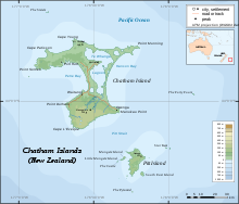 Topografia mapo de la Chatham-Insularo