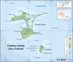 Location of Lake Pateriki in the Chatham Islands