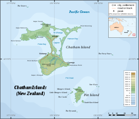 Mapa de las islas Chatham