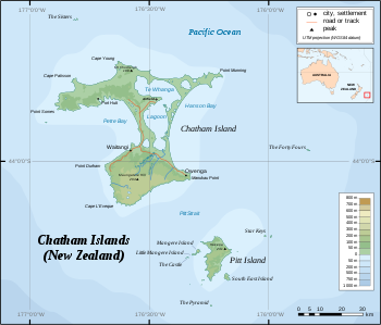 Chatham-Islands map topo en
