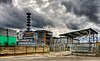 Chernobyl nuclear power plant's reactor 4 encased in a sarcophagus. A replacement to the one shown in the picture was installed in 2016.