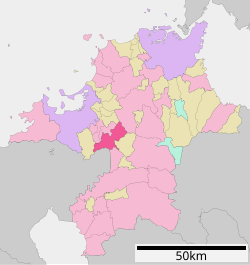 Lage von Chikushino in der Präfektur Fukuoka